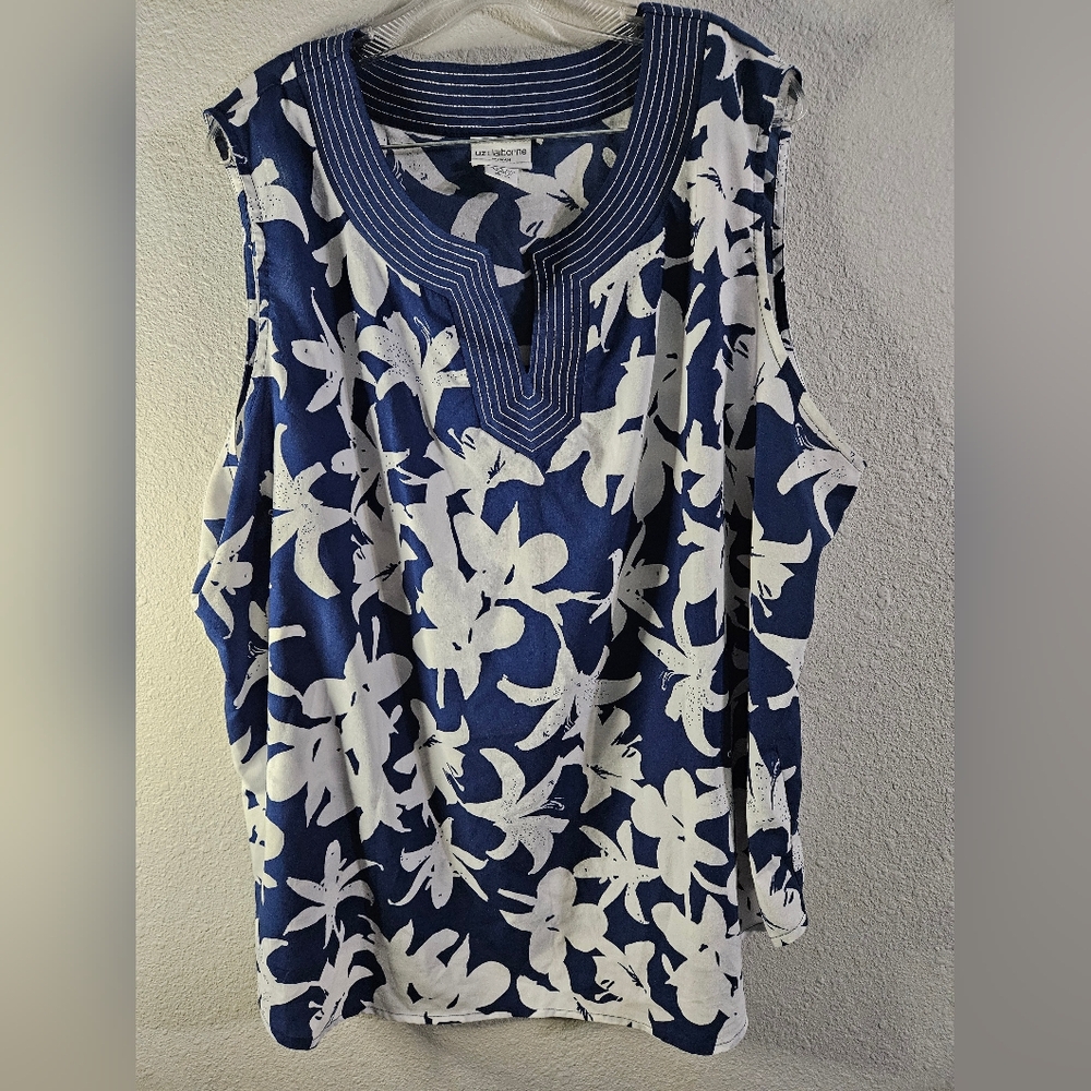 Beautiful Liz Claiborne Woman Sleeveless Floral Top 3X